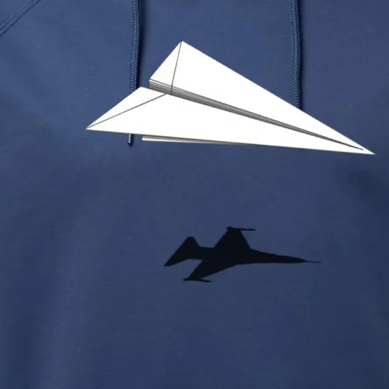 Paper Airplane Shadow Fgift16 Fighting Falcon Gift Performance Fleece Hoodie