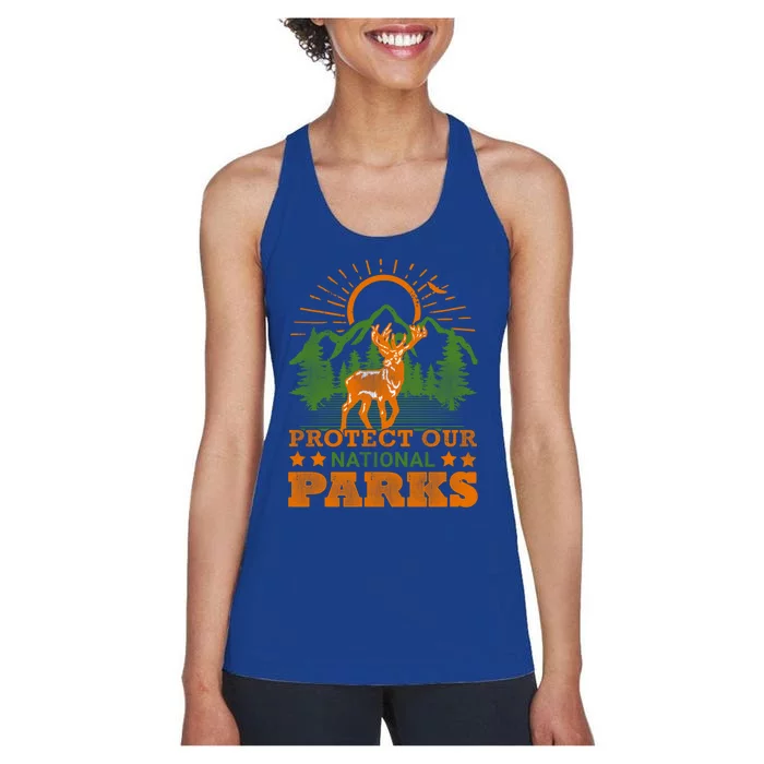 Protect And Save Our National Parks Help Environt Wildlife Cute Gift Women's Racerback Tank