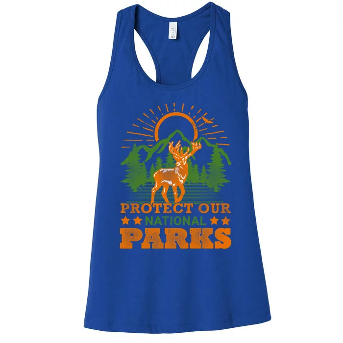 Protect And Save Our National Parks Help Environt Wildlife Cute Gift Women's Racerback Tank