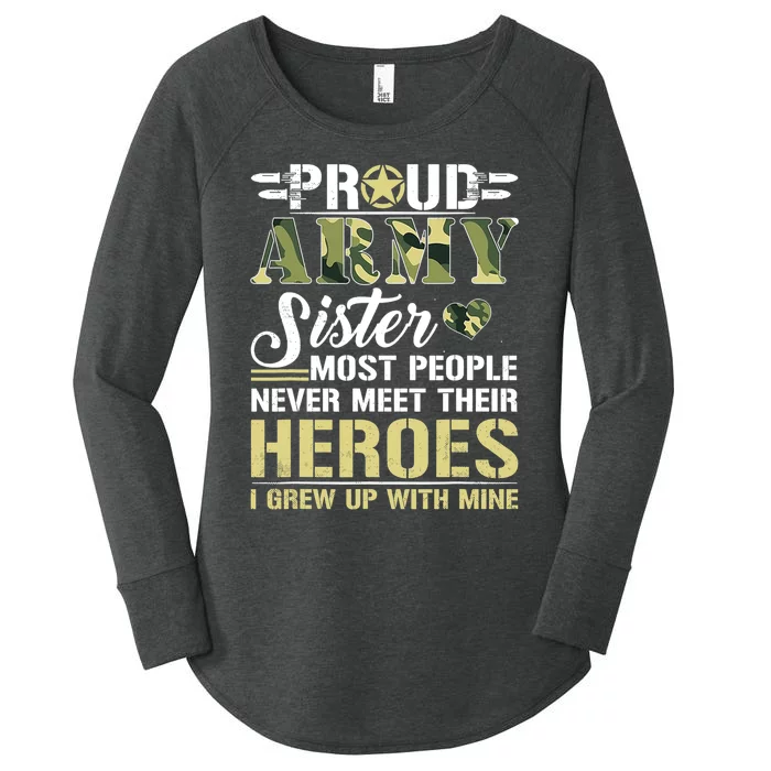 Proud Army Sister Women's Perfect Tri Tunic Long Sleeve Shirt