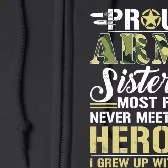 Proud Army Sister Full Zip Hoodie