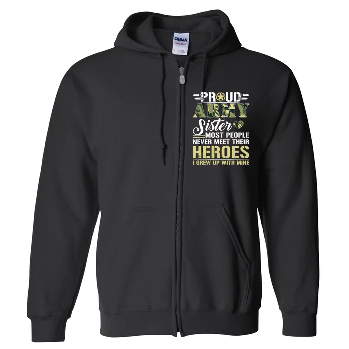 Proud Army Sister Full Zip Hoodie