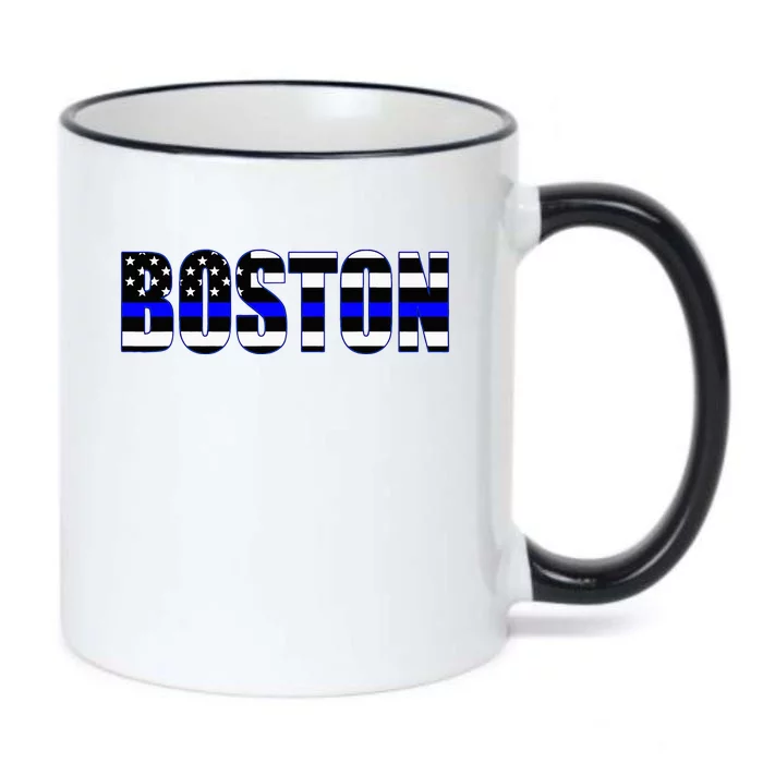 Protect And Serve In Boston Police Flag Pd Black Color Changing Mug