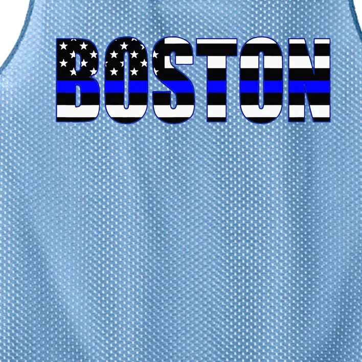 Protect And Serve In Boston Police Flag Pd Mesh Reversible Basketball Jersey Tank