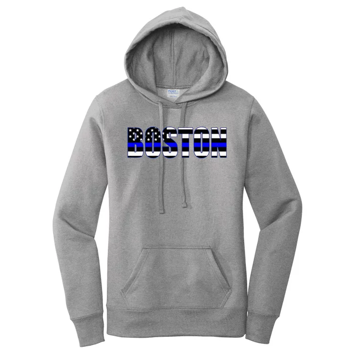 Protect And Serve In Boston Police Flag Pd Women's Pullover Hoodie