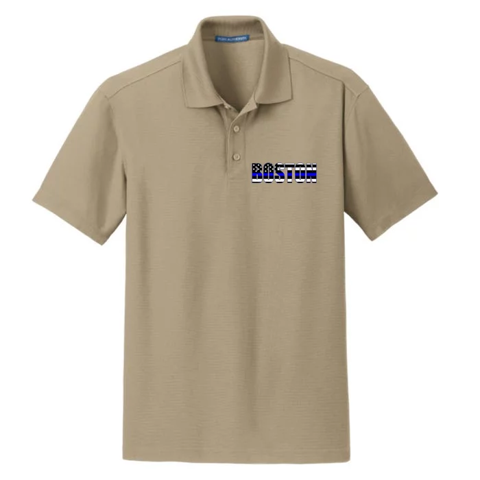 Protect And Serve In Boston Police Flag Pd Dry Zone Grid Performance Polo