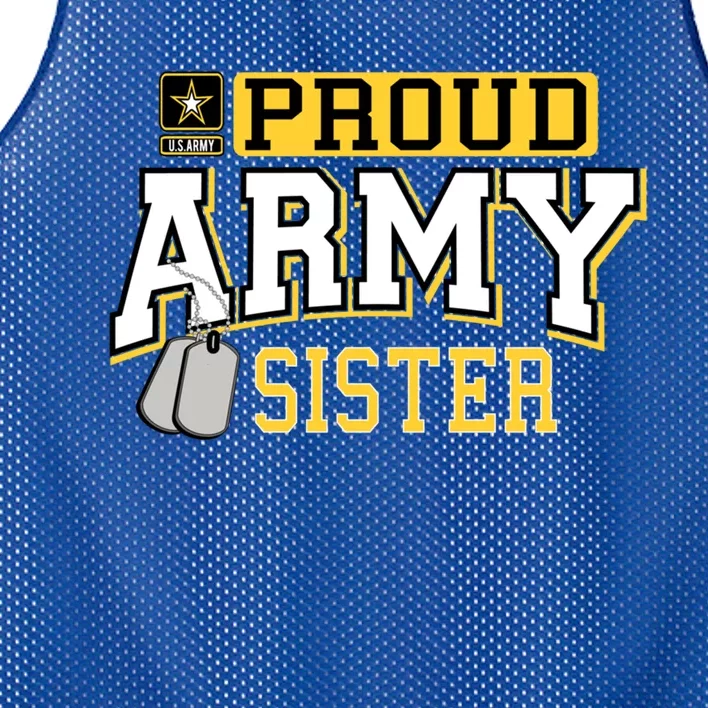 Proud Army Sister Gift Military Pride Gift Mesh Reversible Basketball Jersey Tank