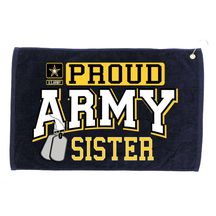 Proud Army Sister Gift Military Pride Gift Grommeted Golf Towel