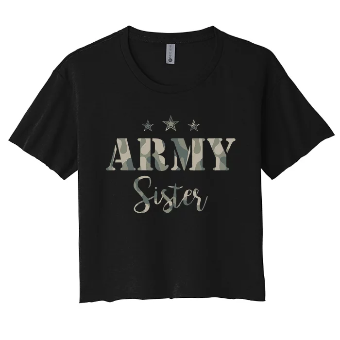 Proud Army Sister Camouflage Army Sister Women's Crop Top Tee