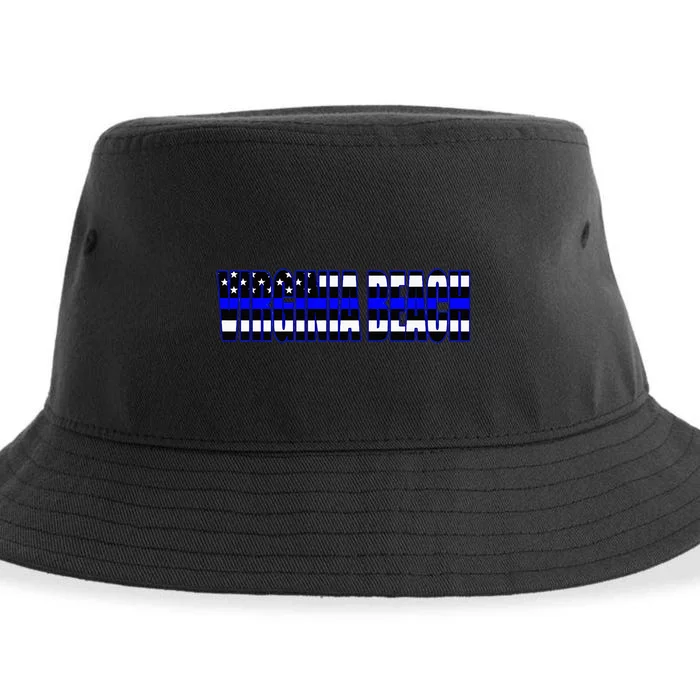 Protect And Serve In Virginia Beach Police Flag PD Sustainable Bucket Hat