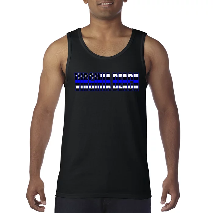 Protect And Serve In Virginia Beach Police Flag PD Tank Top