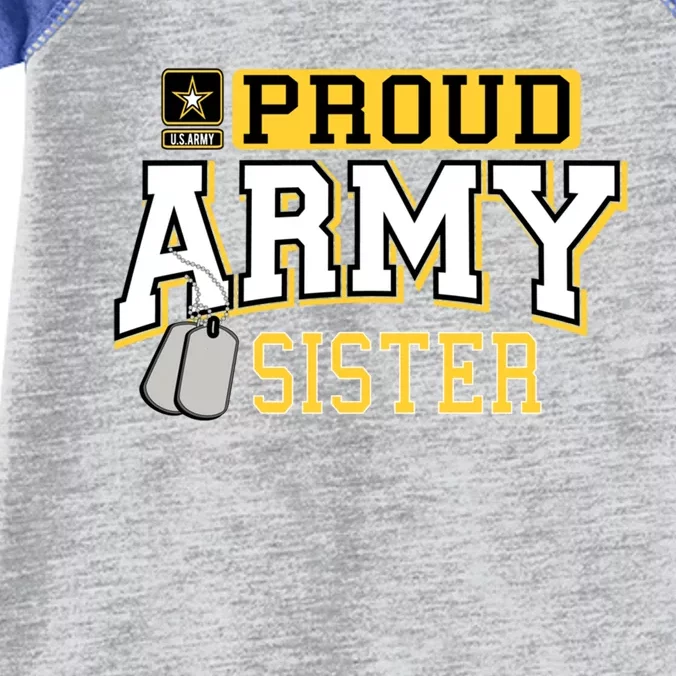 Proud Army Sister Gift Military Pride Gift Infant Baby Jersey Bodysuit