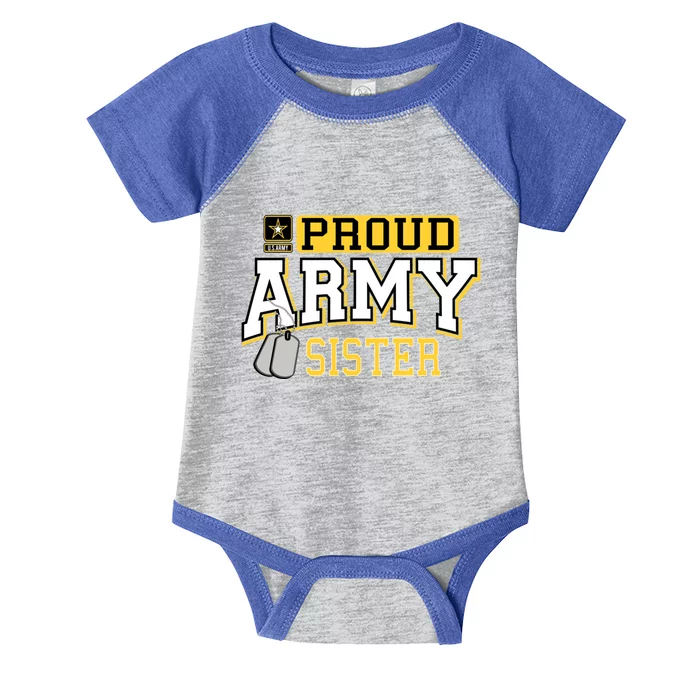 Proud Army Sister Gift Military Pride Gift Infant Baby Jersey Bodysuit