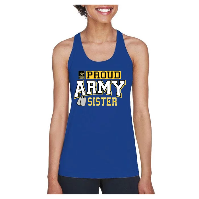 Proud Army Sister Gift Military Pride Gift Women's Racerback Tank