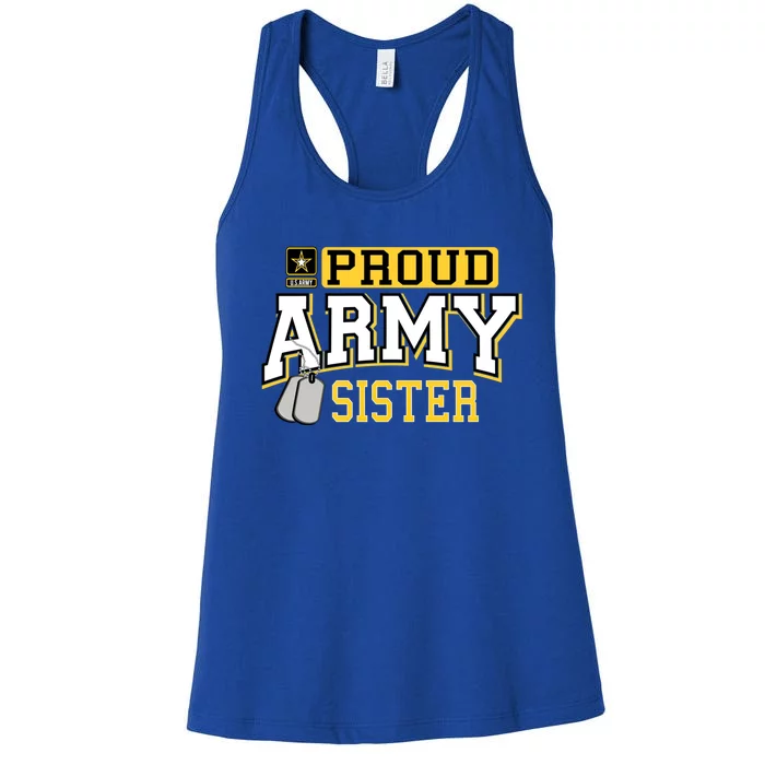 Proud Army Sister Gift Military Pride Gift Women's Racerback Tank