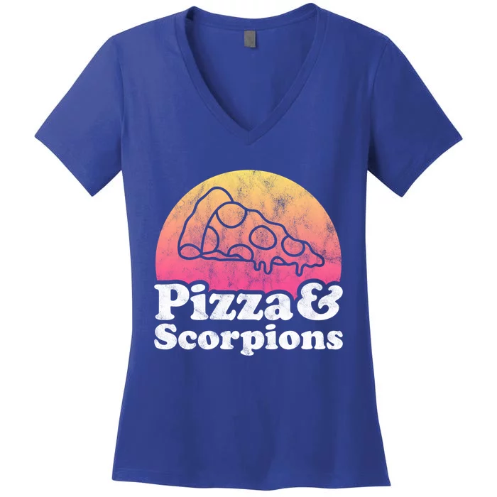 Pizza And Scorpions Or Scorpion Gift Women's V-Neck T-Shirt