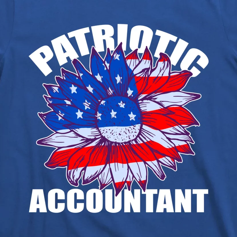 Patriotic Accountant Sunflower Retro Job America Flag Gift T-Shirt