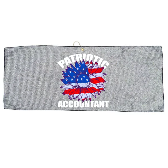 Patriotic Accountant Sunflower Retro Job America Flag Gift Large Microfiber Waffle Golf Towel