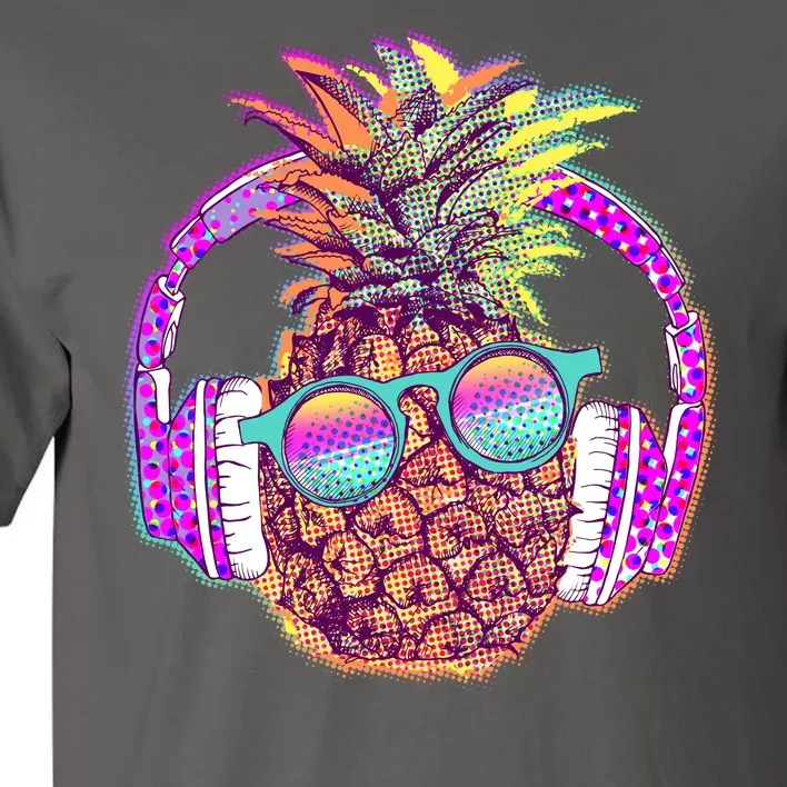 Pop Art Summer Time Headphones Pineapple Tall T-Shirt