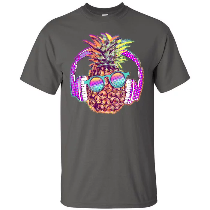 Pop Art Summer Time Headphones Pineapple Tall T-Shirt