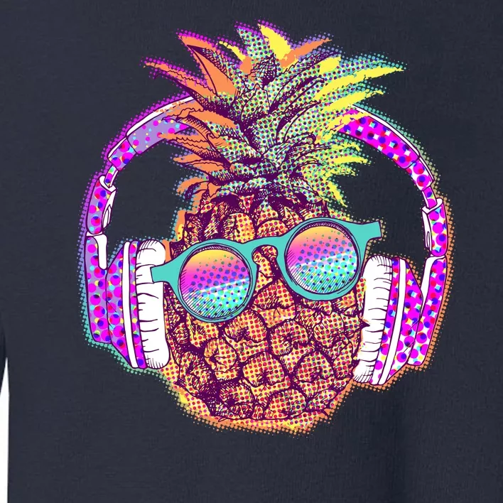 Pop Art Summer Time Headphones Pineapple Toddler Sweatshirt