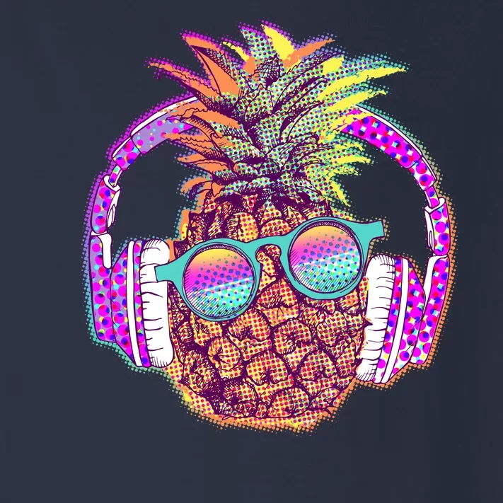 Pop Art Summer Time Headphones Pineapple Toddler Long Sleeve Shirt