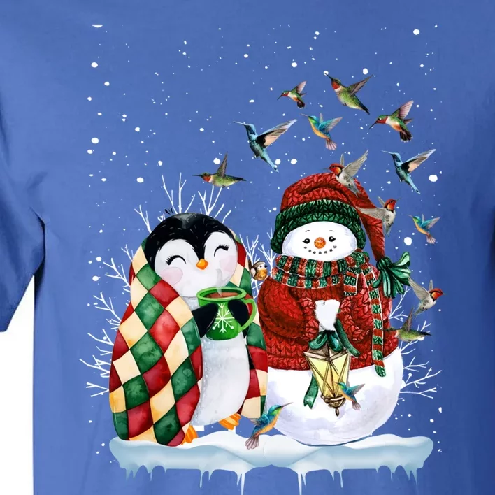 Penguin And Snow Merry Christmas Penguin Lover Meaningful Gift Tall T-Shirt