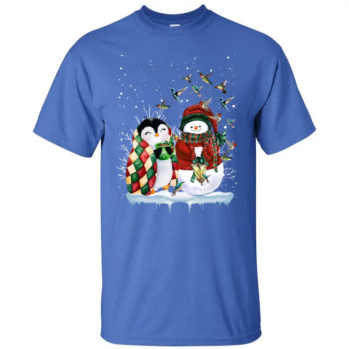 Penguin And Snow Merry Christmas Penguin Lover Meaningful Gift Tall T-Shirt