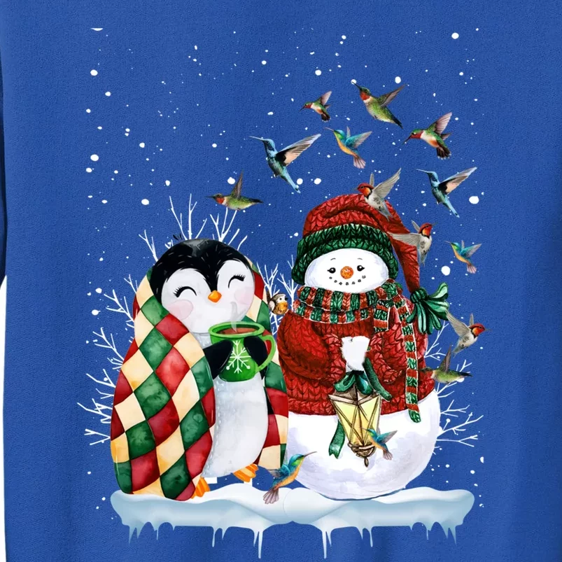 Penguin And Snow Merry Christmas Penguin Lover Meaningful Gift Tall Sweatshirt