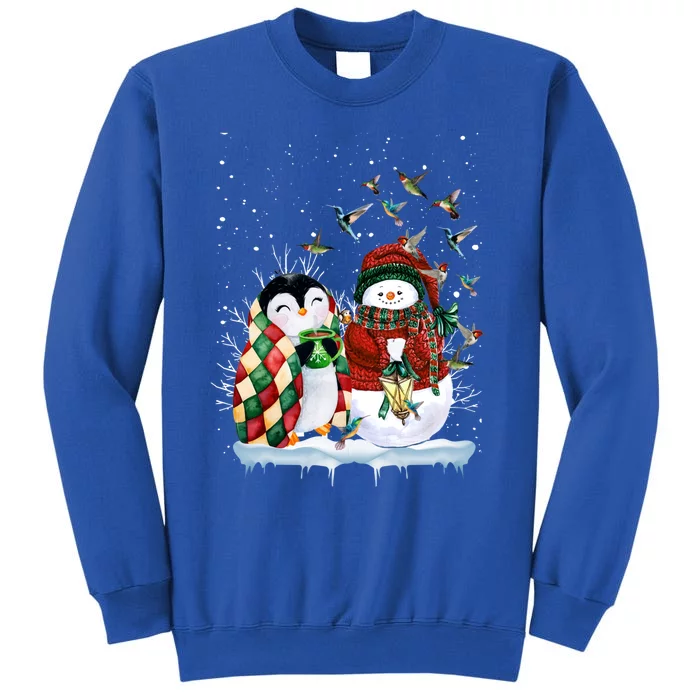 Penguin And Snow Merry Christmas Penguin Lover Meaningful Gift Tall Sweatshirt