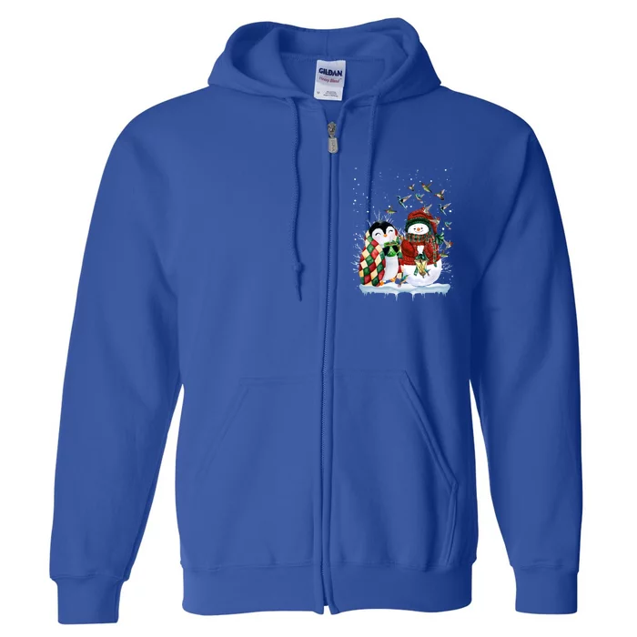 Penguin And Snow Merry Christmas Penguin Lover Meaningful Gift Full Zip Hoodie