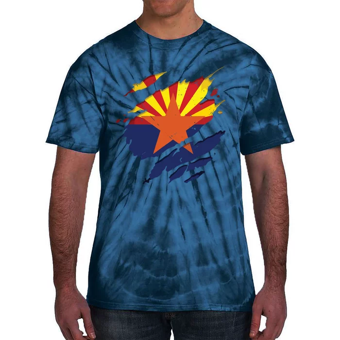 Proud Arizonan Shirts Az State Torn Ripped Arizona Flag Tie-Dye T-Shirt