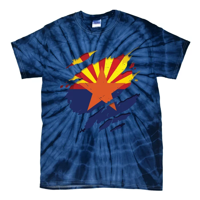 Proud Arizonan Shirts Az State Torn Ripped Arizona Flag Tie-Dye T-Shirt