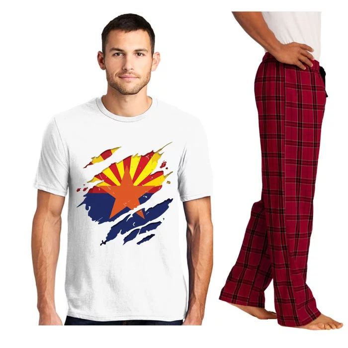 Proud Arizonan Shirts Az State Torn Ripped Arizona Flag Pajama Set