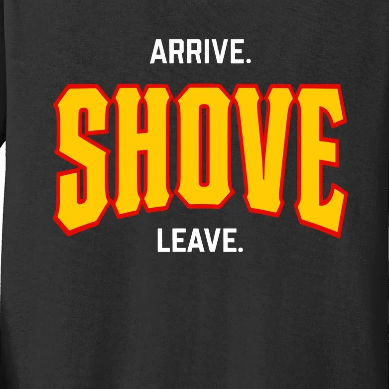 Pittsburgh Arrive Shove Leave Kids Long Sleeve Shirt