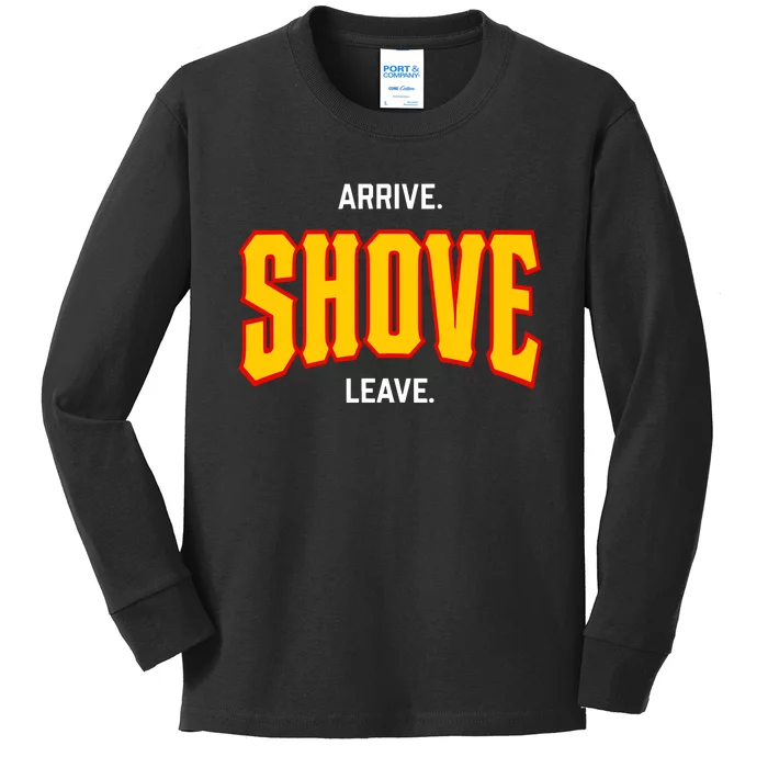 Pittsburgh Arrive Shove Leave Kids Long Sleeve Shirt