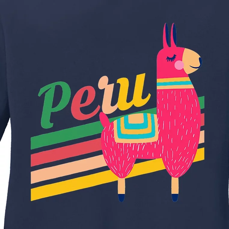 Peru Alpacas South America Vacation Ladies Long Sleeve Shirt