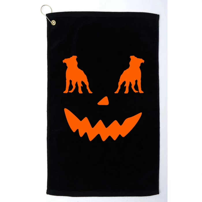 Pumpkin American Staffordshire Terrier Dog Halloween Platinum Collection Golf Towel