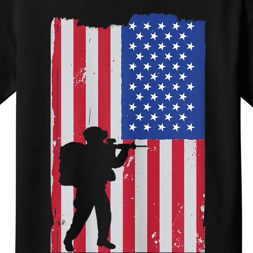 Patriot American Soldier Kids T-Shirt