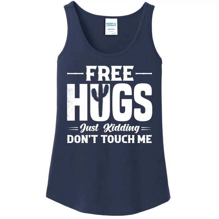 Pro Anti Social Free Hugs Just Kidding Dont Touch Me Ladies Essential Tank