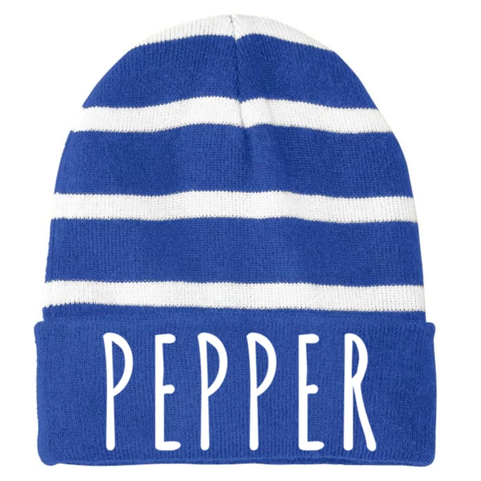 Pepper And Salt Carnival Halloween Costume Gift Striped Beanie with Solid Band