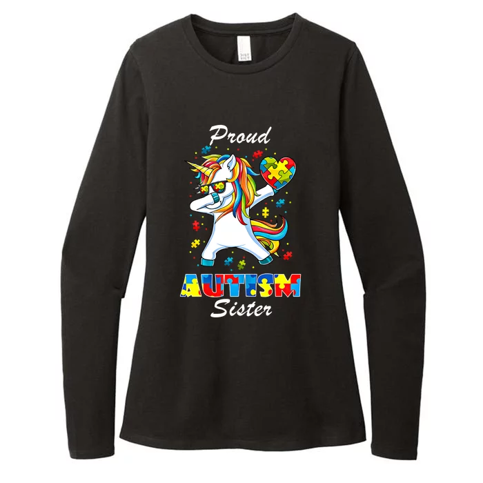 Proud Autism Sister Unicorn Autism Awareness Gift Womens CVC Long Sleeve Shirt