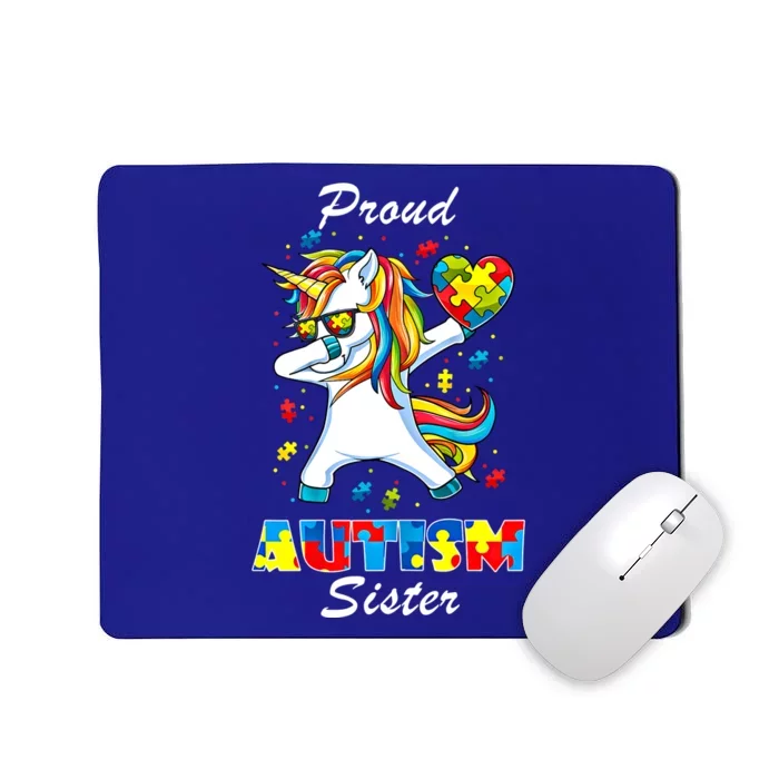 Proud Autism Sister Unicorn Autism Awareness Gift Mousepad