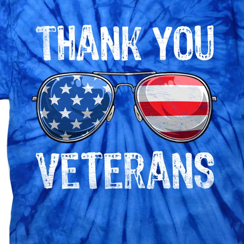 Patriotic America Sunglasses Thank You Veterans Day Gift Tie-Dye T-Shirt