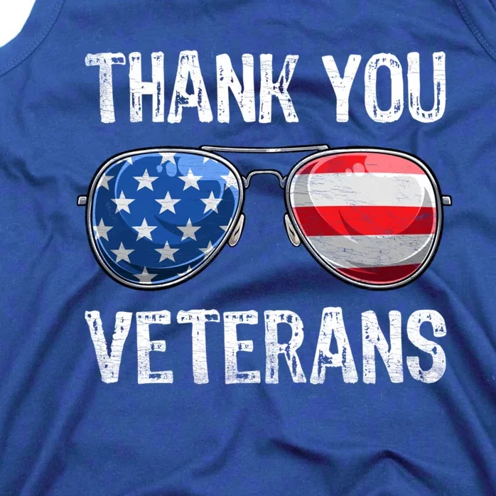 Patriotic America Sunglasses Thank You Veterans Day Gift Tank Top