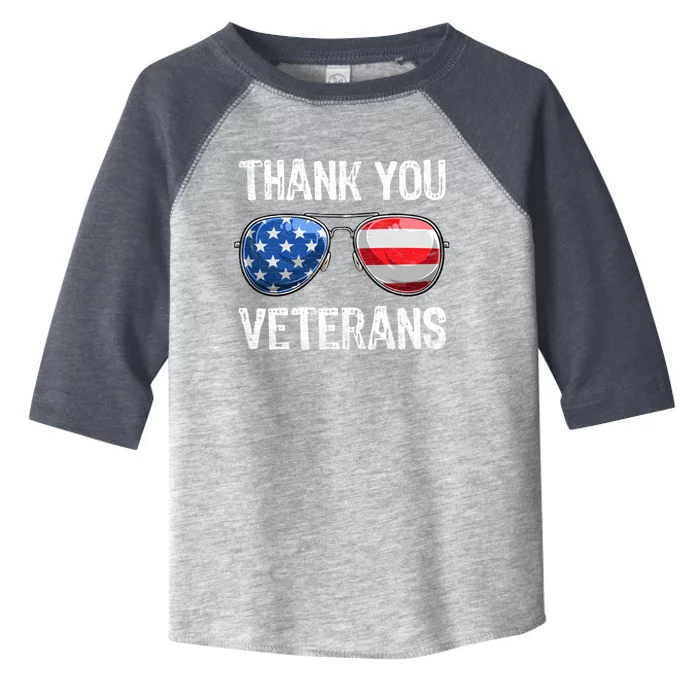 Patriotic America Sunglasses Thank You Veterans Day Gift Toddler Fine Jersey T-Shirt