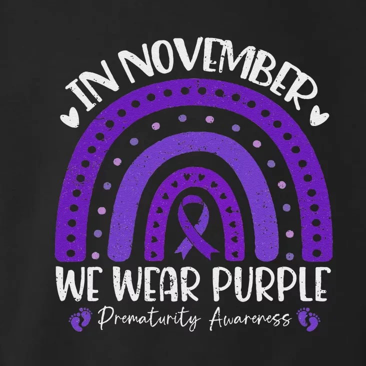 Prematurity Awareness Support In November We Wear Purple Toddler Hoodie