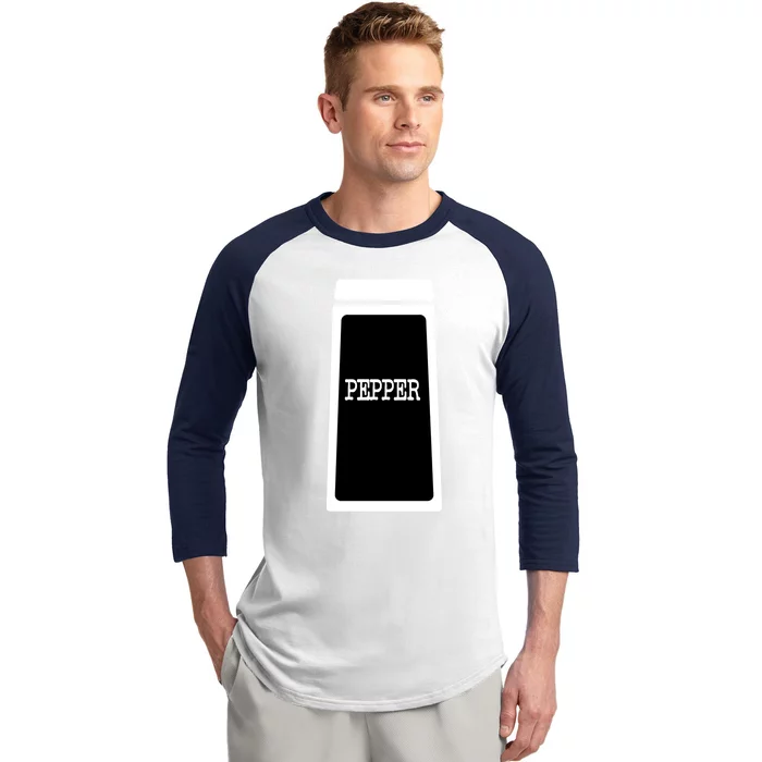 Pepper And Salt Shaker Funny Halloween Matching Couples Gift Baseball Sleeve Shirt