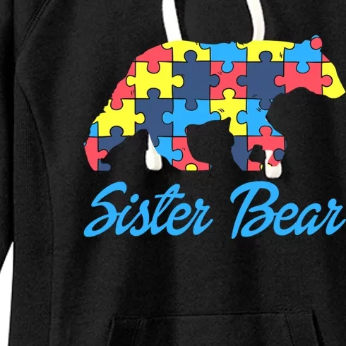 Proud Autism Sister Awareness Support Cute Gift Women's Fleece Hoodie