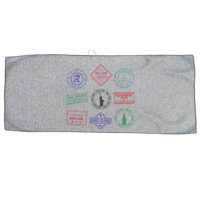 Passport Stamps Travel Large Microfiber Waffle Golf Towel